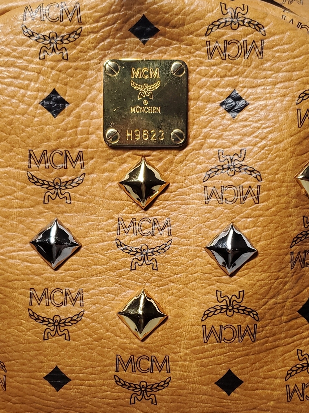 Authentic MCM Cognac Logo Monogram Backpack-Large - Picture 2 of 16